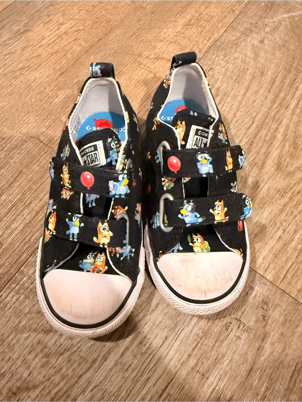 Converse All Star Kids' Black Cartoon Print Velcro Sneakers